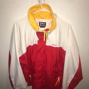 AWESOME JACKET! VERY TRENDY. WHITE, YELLOW, RED!